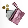 Portemonnaie Mini Zip Cardholder Metallic pink