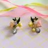 Earrings Pompadour flower rose