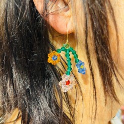 Earrrings Flowerbunch Stones
