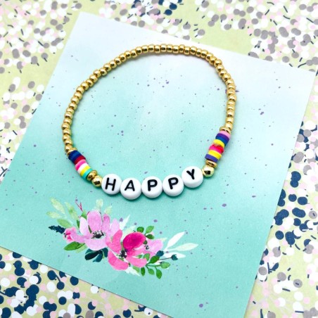 Armband HAPPY B/w gold