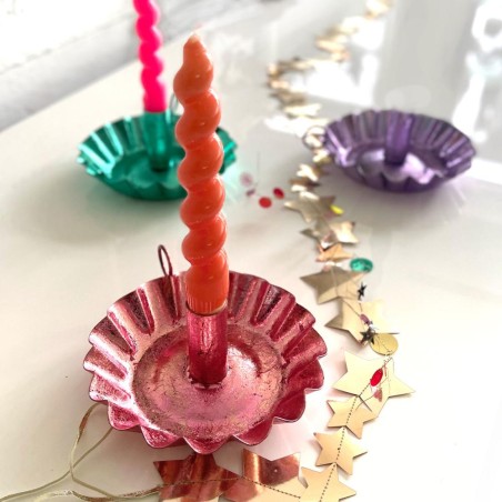 Candle Holder Sparkle Apricot L