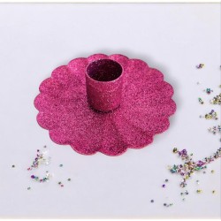 Bougeoir Flower Glitter ltpink