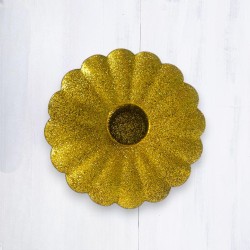 Kerzenhalter Flower Glitter gold