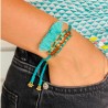 Armband HOT 3 tassel bunch orange-turq