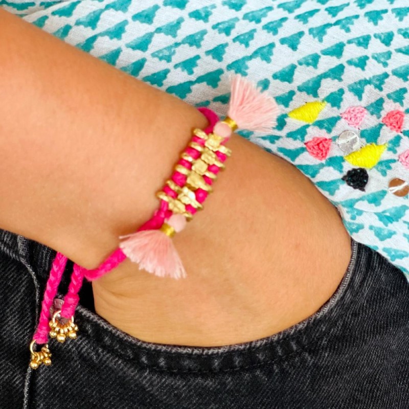 Bracelet HOT centerpiece tassels Lotuspink