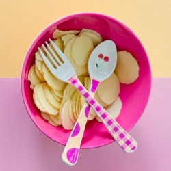 Fork and spoon set melamin dots