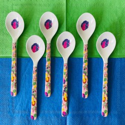 Small spoon melamin Bloom pink