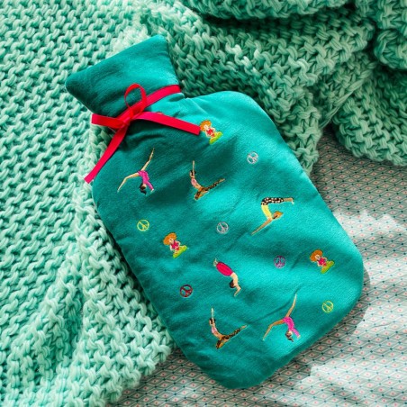 Hot Water Bottle Velvet yoga Smaragd