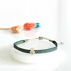 Bracelet Woven Tape Hamsa Hand