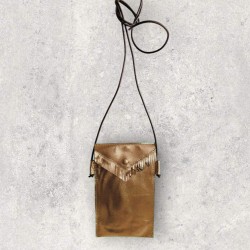Cellphone Bag Leather Basic copper metallic