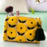 Pouch zip yellow flower