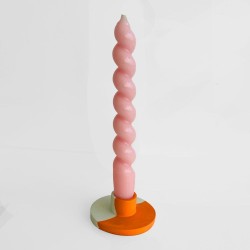 Candle holder concrete round sm orange