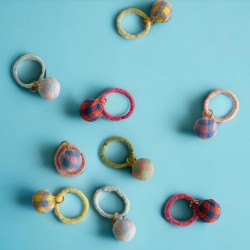 Hair Tie Ball BW Check Kids