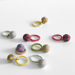Hair Tie Ball BW Check Kids