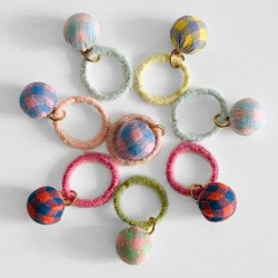 Hair Tie Ball BW Check Kids