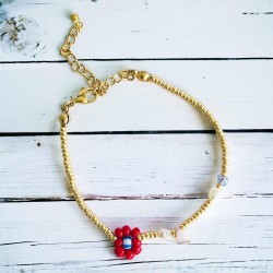 Bracelet Perles Dorées Fancy flower mix