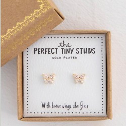 Earrings Perfect Tiny Studs Gold Butterfly