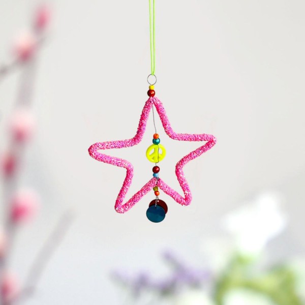 Dekoration Funkel pink Stern Ornament