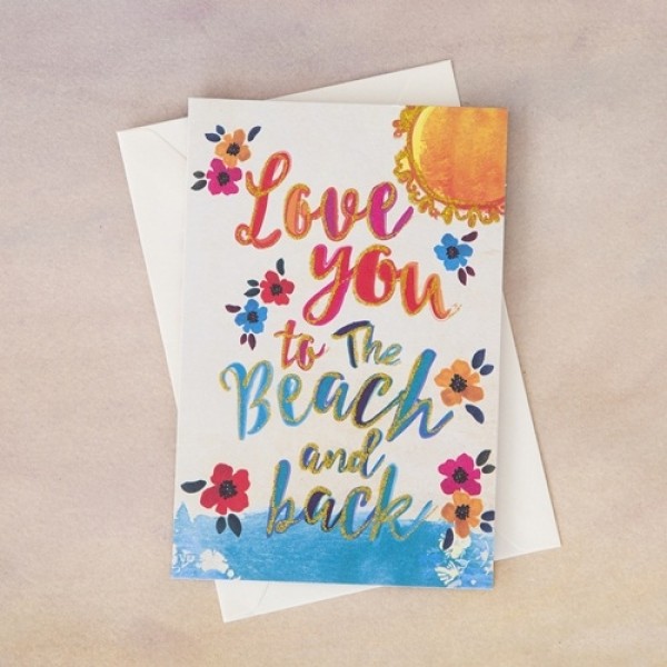 Grußkarte mit Umschlag Love You Beach Back