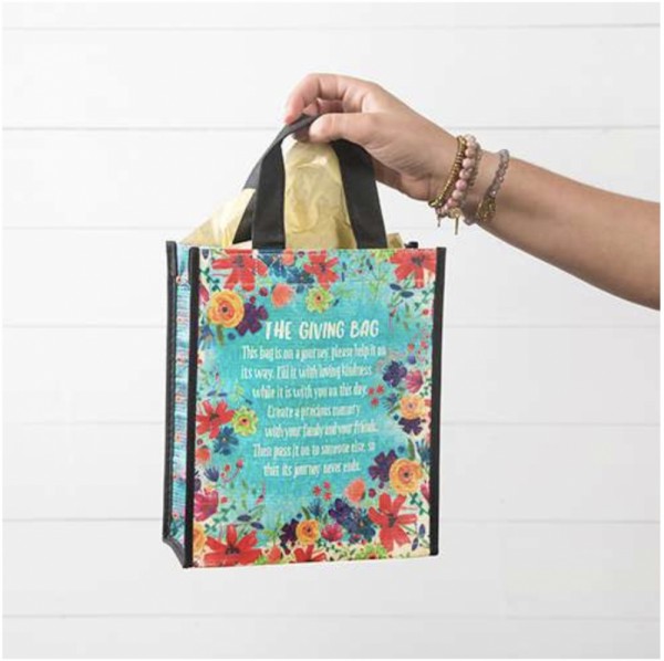 Recycled Bag M Blue Floral
