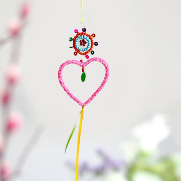 Dekoration Funkel pink heart Ornament