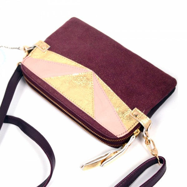 Tasche Golddust 2zip plum