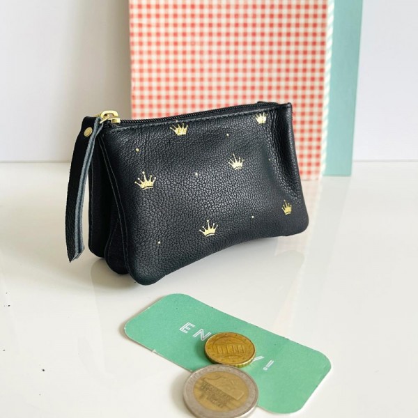 Portemonnaie Mini 3er Leder Crown