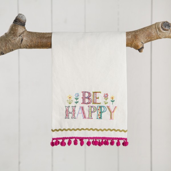 Leinen-Geschirrhandtuch- linen towels Happy
