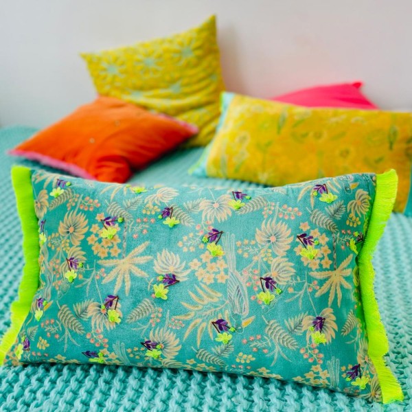 Kissenhülle Velvet Oriental Shine mille fleur 3050