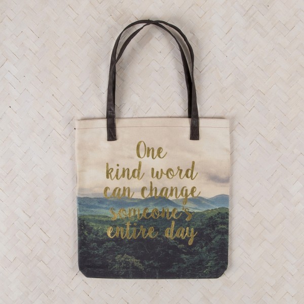 Tote Shopper Indi Blue Kind Word