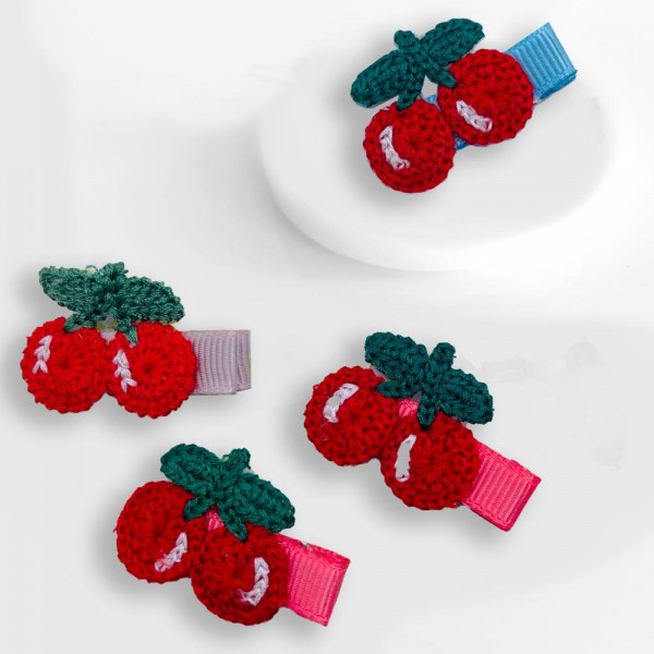 Haarclip crochet Cherry red