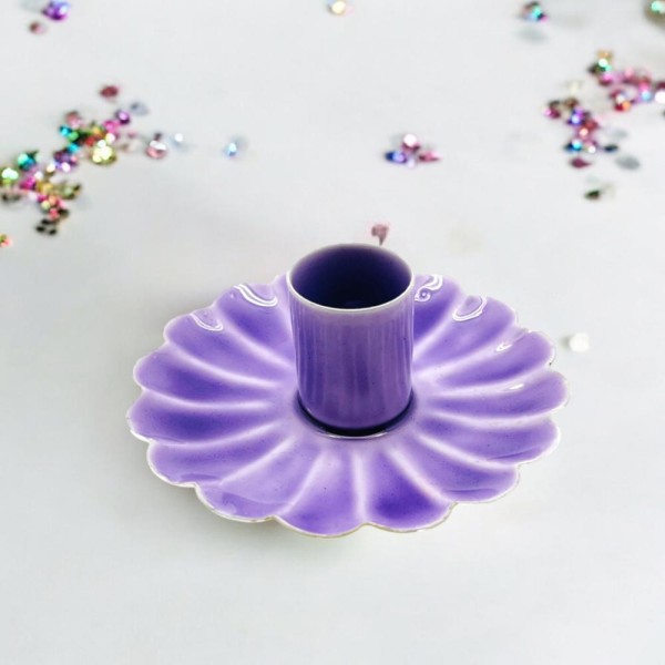 Kerzenhalter sm Flower Enamel viola