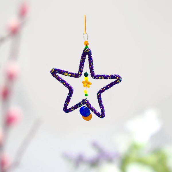 Dekoration Funkel purple Stern Ornament