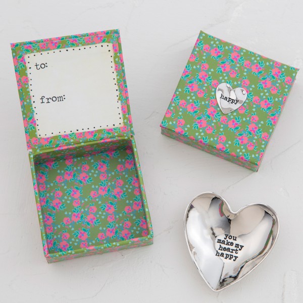 Mini Schale Silver Token in Geschenkbox Heart