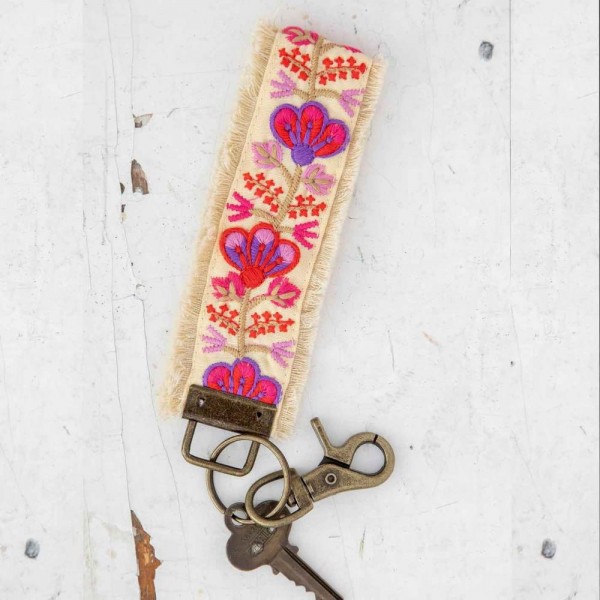 Schlüsselanhänger Embroidered Pink Vine