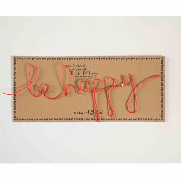 Wandbild aus Draht " Be happy"