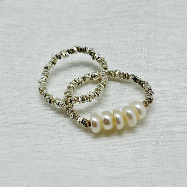Ring silver elastic