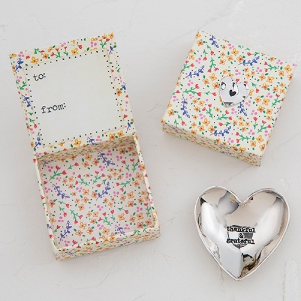 Mini Schale Silver Token in Geschenkbox Thankful