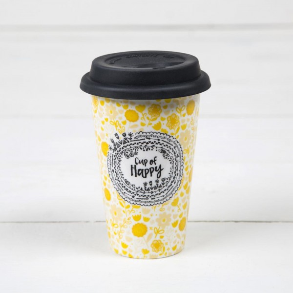 Thermobecher aus Keramik Cup of Happy