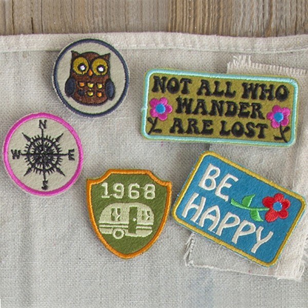 Patch 5er Set Iron On Happy