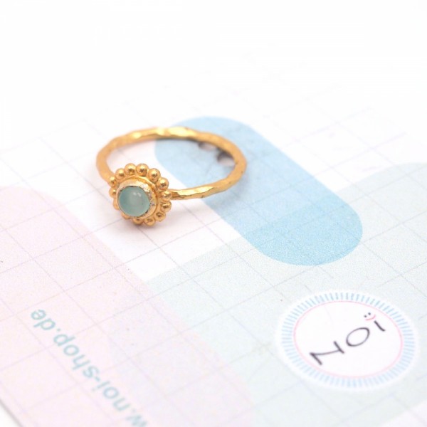 Ring DEEPSEA Silber vergoldet Aqua Chalcy