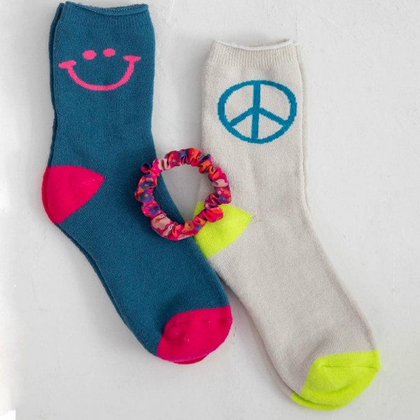 Socken Peace Smiley Set2