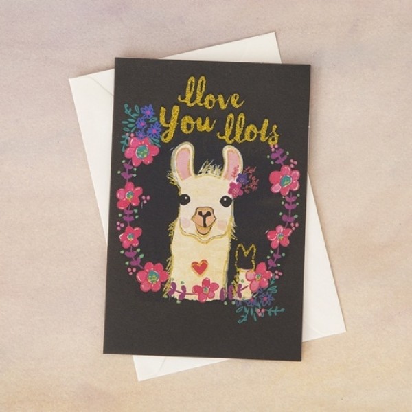 Grußkarte mit Umschlag Llove You Llots