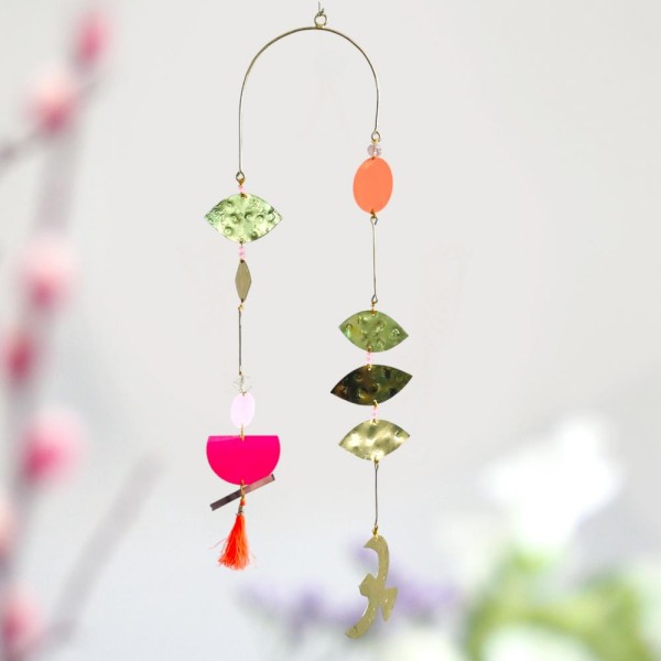 Dekoration mobile double line neon tassel