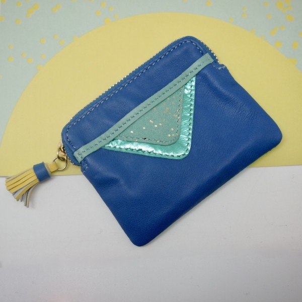 Mini Zip-Täschchen Triangle blue