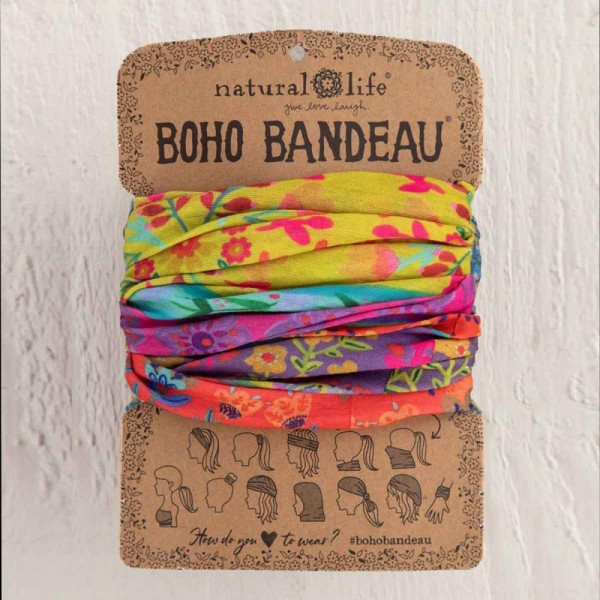 Stirn- und Haarband Boho Bandeau Lime/Purple Borders
