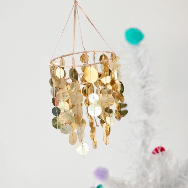 Dekoration Gold Sequins Round