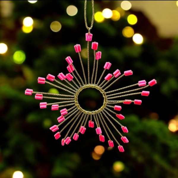 Dekoration Funkel Ultrafine Starflower ornament neonpink