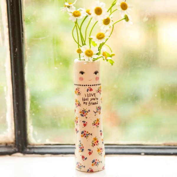 Vase Folk Friend Bud Vase I Love Friend